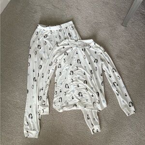Kyte Living Penguin Print Pajamas - White